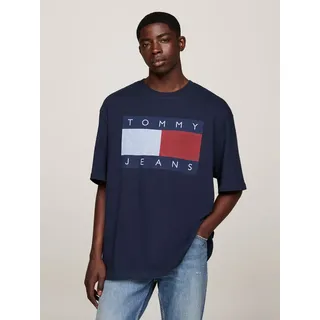 Tommy Jeans T-Shirt »TJM RLX MELANGE FLAG TEE«, mit grpßem Logo-Druck TOMMY JEANS Dark Night Navy Melange