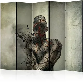 murando - Paravent Raumteiler Mensch Explosion, 225x172 cm, 5-teilig, Büro | Mobiler Sichtschutz, sofort einsatzbereit, Holzrahmen, ideal fürs Wohnzimmer oder Büro, geruchsneutral, lichtbeständig