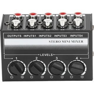 CX400 Mini Passiv Stereo Mixer Portable 4 Kanal für CD Player Tape Laufwerk Computer Telefon Tablet Weiß weiß - Weiß