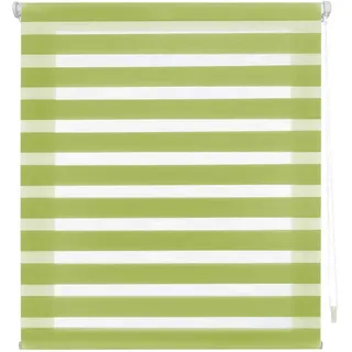 Decorblind | Doppellagiges Rollo ohne Werkzeug und ohne Bohren, Maße: Breite 130 x Länge 180 cm, Maße Stoff: 127 x 175 cm, Pistazienfarben, Jalousie für Fenster