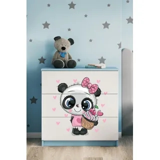 Kinderkommode mit Schubladen Panda in der Farbe Blau Babydreams - Blau