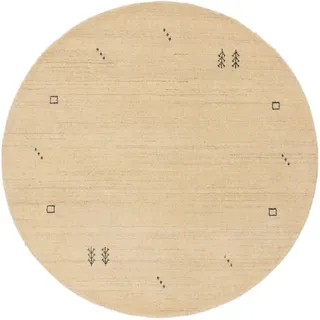 Kunstloft Wollteppich rund Jamal Cream ø 200 cm rund , Beige , Textil , Orientalisch , Rund , 200x1 cm , Gots , pflegeleicht , Teppiche und Böden, Teppiche, Schafwollteppiche