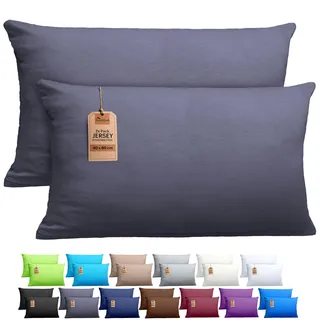 NatureMark Kissenbezug Jersey 40 x 80 cm Anthrazit Grau