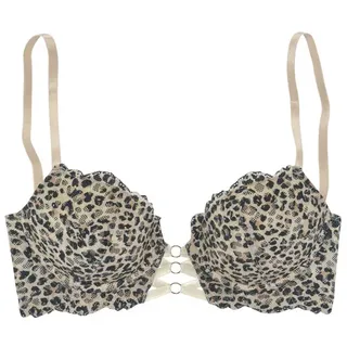 LASCANA LASCANA, Push-up-BH in aufregender Leo-Optik, sexy Dessous, beige