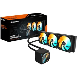 Gigabyte GAMING 360 Flüssigkeitskühler für CPU - 3x120 mm ARGB-Lüfter, Schiebe-Verriegelungsmechanismus, Daisy-Chain, Kompatibel mit Intel LGA 1851 und AMD AM5