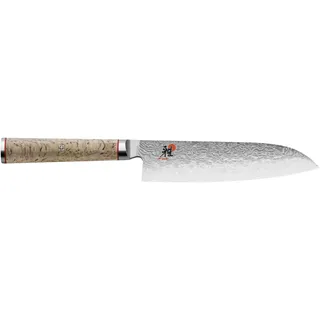 MIYABI 5000MCD Santokumesser 18 cm Birkenholz Silber/Weiß
