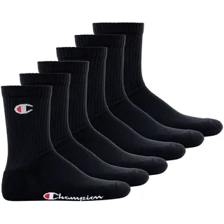 Kurzsocken CHAMPION "Socken 6er Pack", Damen, Gr. 43-46, schwarz, Obermaterial: 71% Baumwolle CO. 27% Polyester PES. 2% Elasthan EL., Socken Kurzsocken