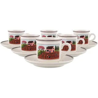 Villeroy & Boch Kaffeetasse mit Untertasse 0,2 l Bunt 6 St.