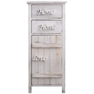 Mobili Rebecca Kommode Weiß, Holz, Rechteckig, 30x84x37 cm – Sideboards, Kommoden