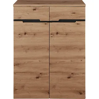 Kommode MANRESA-36 in Artisan Eiche Nb. mit Graphit, B/H/T: ca. 80/107/38 cm - Braun