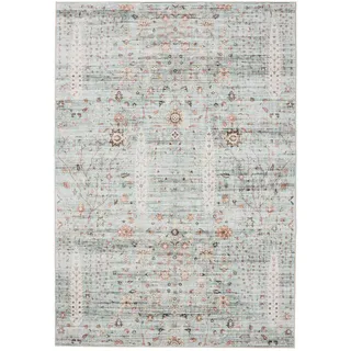 benuta Vintage-Teppich George waschbar 200x300 cm , Türkis , Kunststoff , Vintage , Rechteckig , 200x300 cm , Oeko-Tex® Standard 100 , in verschiedenen Größen erhältlich, rutschfeste Unterfläche, waschbar , Teppiche und Böden, Teppiche, Vintageteppiche