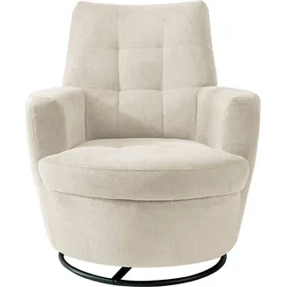 Alina Drehsessel Yuri Polyester 80 x 93 x 92 cm Weiß mit Hocker