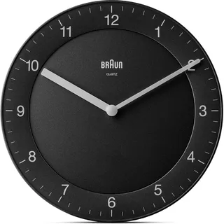 Braun Klassische analoge Wanduhr 20 cm BC06B schwarz