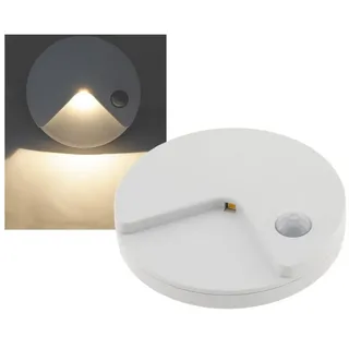 ChiliTec LED Nachtlicht mit Bewegungsmelder Akku, Weiß, 80x14mm Rund | Dämmerungssensor, flach
