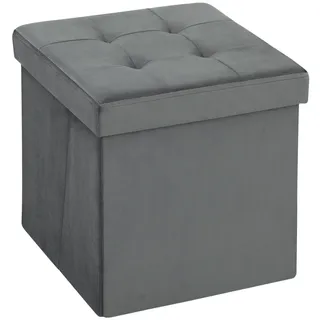 Homcom Sitzhocker Polyester 38 x 38 x 38 cm Grau