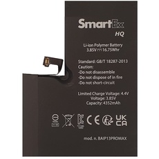 Smartex® Li-Ion Ersatz Akku/Batterie kompatibel mit iPhone 13 Pro Max | 4352 mAh | Akku ohne Ladezyklen | 24 Monate Garantie