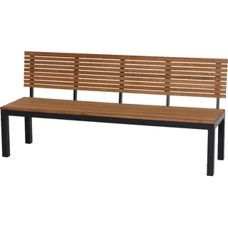 Siena Garden Gartenbank »Bozen« 3er Bank, Alu graphit, Robinienholz, beige