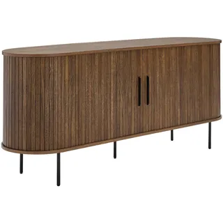 Xora Sideboard , Schwarz, Eiche dunkel , Holzwerkstoff , Eiche , furniert , 2 Fächer , 180x76x45 cm , Beimöbel erhältlich, stehend , Holzmöbel, Wohnwände Holz, Wohnwand Serien Holz
