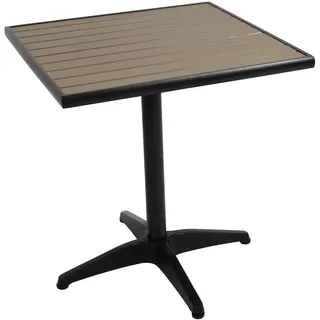 Mendler Gartentisch Bistrotisch 70 x 70 x 74 cm Schwarz/Grau
