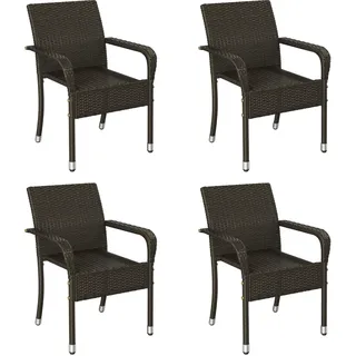 Yaheetech Rattanstuhl Gartenstuhl 4 St. 0 x 0 x 0 cm braun