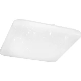 EGLO LED Deckenlampe Pogliola, Deckenleuchte mit Kristall-Effekt und Dip Switch, Lampe Decke Küche, Metall und Kunststoff in Weiß, warmweiß, neutralweiß, kaltweiß, 43x43 cm