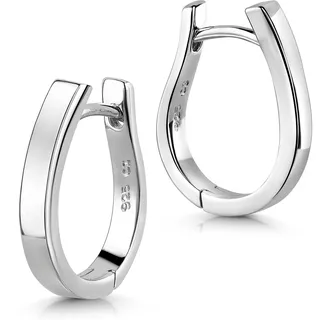 MATERIA by Matthias Wagner Ovale Creolen Silber 925 Damen Ohrringe rhodiniert SO-230