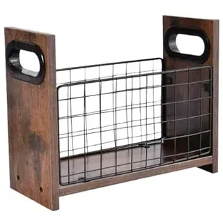 Zeitschriftenhalter und -ständer aus Holz,Zeitungsständer Holz Zeitschriftenhalter modern Zeitungshalter, Magazine rack - Zeitungsbox für Bücher, Zeitungen, Akten – Schreibtisch/Boden-Organizer