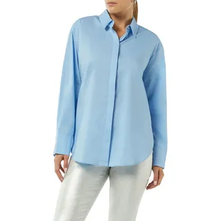 Comma Hemdbluse Oversize, mit Popeline, blau