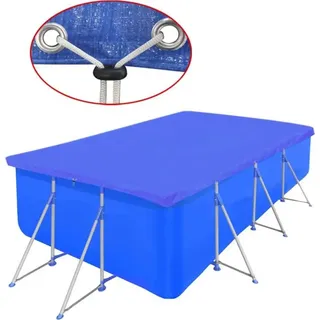 Poolabdeckung PE Rechteckig 90 g/qm 394x207 cm - Blau, Dunkelblau