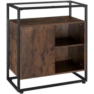 tectake Kommode Conventry, 70 x 38 x 80,5 cm, Industrial Holz dunkel, rustikal , Rostfarben , Holzwerkstoff , Beton Optik , Quadratisch , 38x80.5x70 cm , Wohnzimmer, Wohnzimmertische, Konsolentische