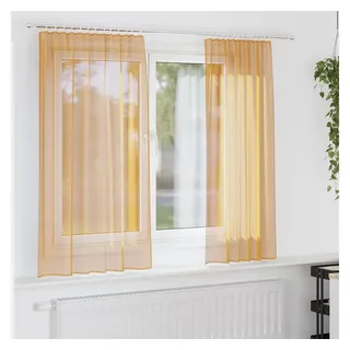 vidaXL Voile Vorhänge mit Schlaufen 2 Stk. Orange 140x140 cm