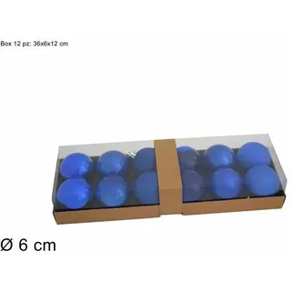 Serie Set 12 Stück Bälle Weihnachtsbaum Farbe Blau 6cm Dekorationen Dfh