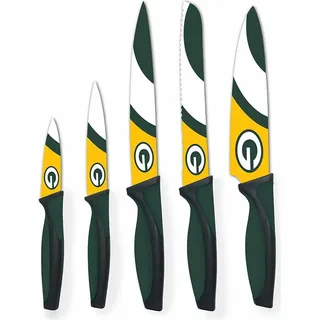 NFL Green Bay Packers Küchenmesser 5-teilig Set Football Messer Set Barbecue - Bunt