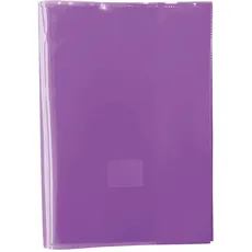 gimboo Hefthüllen Heftumschläge/ 25 Stück - 25er Packung/DIN A5/ Extra-Stark - 150 my aus PP/Violett Transparent Klar/Kristallklar/Heftschoner für Schulhefte/Buchumschlag