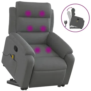 vidaXL Massagesessel mit Aufstehhilfe Dunkelgrau Stoff - Grau