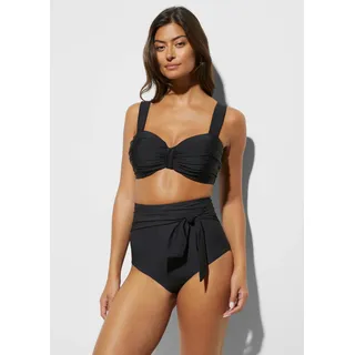 Bikini-Hose BONPRIX, Damen, Gr. 40, N-Gr, schwarz, Jersey, Elasthan, Polyamid, unifarben, Badehosen Bikini-Hose, Strong Shape aus formgebendem Material, mit Bindeschleife, Topseller