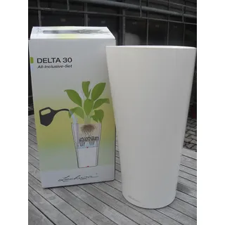 LECHUZA Delta Premium Ø 30 x 56 cm Weiß hochglanz