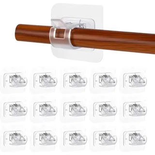 15er Pack Gardinenstange Halterung Halter Transparent Gardinenhaken Selbstklebend Ohne Bohren Selbstklebende Gardinenhaken Für Gardinenstangen Handtuchstangen Geeignet Für Wohnzimmer Schlafzimmer