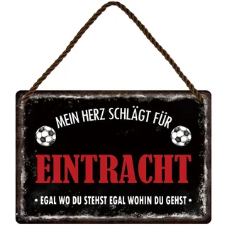 Blechschild Fußballschild Deko Metallschild mit Spruch Sport Schild Fussball Fanartikel für Eintracht Fan Liebhaber Begeisterte Weihnachten Geschenkidee