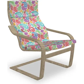 ABAKUHAUS Paisley Poäng Sessel Polster, Moderne gestreifte Oriental, Sitzkissen mit Stuhlkissen mit Hakenschlaufe und Reißverschluss, Mehrfarbig