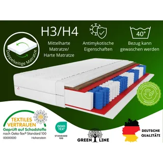 MARPUR Taschenfederkernmatratze 140x200 Salsa Kokos, 7 Zonen, H3, Höhe 25 cm