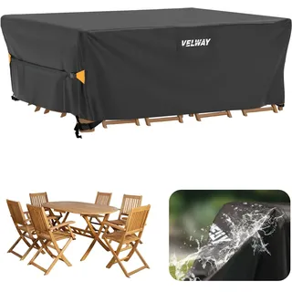 Velway Abdeckung für Gartenmöbel 200 x 160 x 74 cm Schwarz