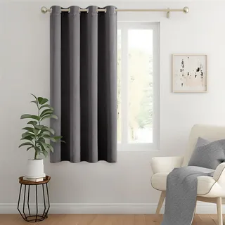 MIULEE Verdunklungsvorhang Grau Blickdichte Vorhänge mit Ösen Thermovorhang Hitzeschutz Türvorhang 1 Stück H 175 x B 140 cm Tür Gardinen Abdunkelnde Wohnzimmer Schlafzimmer Blackout Curtain