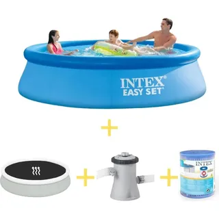 Intex Easy Set Pool - 366 x 76 cm - Inklusive Solarsegel, Filterpumpe & Filter - Blau