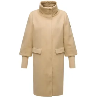 Langmantel NAVAHOO "Langmantel Polarblüte 14", Damen, Gr. XL, beige, Obermaterial: 90% Polyacryl PAN. 10% Viskose CV.  Obermaterial: Futter: 100% Polyester PES., Mäntel Langmantel
