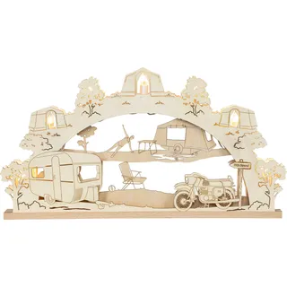 SAICO Original LED Schwibbogen »3D-Lichterbogen, Ostalgie-Camping« Premium LED-Beleuchtung, warmweiß, BxHxT: 52x32x4,5 cm