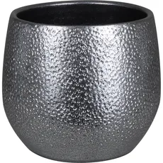 Bild Keramik-Übertopf Hammerschlag Ø 21 cm x 18 cm Silber