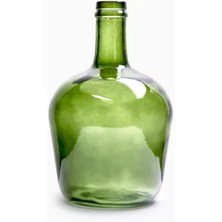 Handgefertigte Damajuana Glaskaraffe 4L Plain - Glasflasche oder Karaffe im mediterranen Stil für die Heimdekoration (Olivgrün)