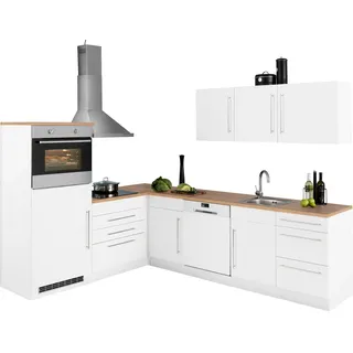 kochstation Winkelküche L-Form 200 x 270 cm weiß