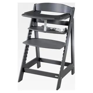 Essbrett aus Holz - Erweiterung und Zubehör für Hochstuhl Sit Up Flex - Kompatibel mit Gurtsystem und Hochstuhlauflagen - Ab 6 Monaten - Anthrazit